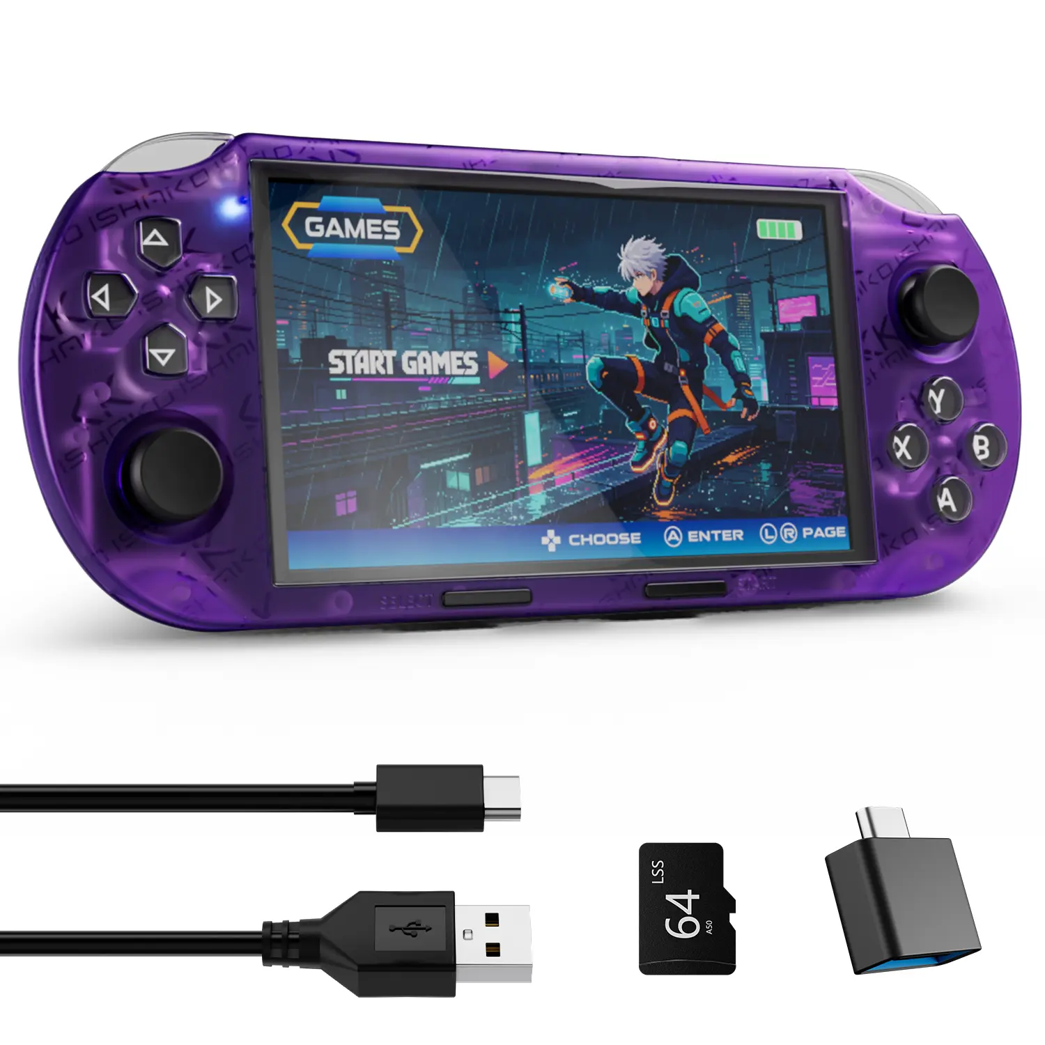 Retro Handheld Game Console, 4.5" IPS HD Screen Retro Gaming Console with Detachable Joystick, 20,000+ Classic Games, 14 Emulators, Built-in memory, Black