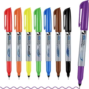 Ultra Fine Point Permanent Marker Bulk, 8 Assorted Colors 0.4mm Fine Tip Permanent Markers set,Thin Tip Works  Paper, Glass, Ceramic, Plastic, , Rock, Metal for  and Adult