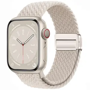 Magnetic Braided for Apple Watch Bands 41mm 40mm 45mm 44mm Ultra/2 49mm 38mm 42mm Women/Men,Stretchy Elastic Nylon Sport Loop Strap for Apple Watch Bands series 9 8 7 6 5 4 3 2 se se 2nd 40 44 41 45 mm,iWatch Bands Accessories Wearable