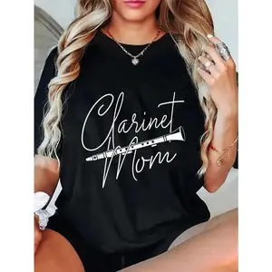 100% Cotton Unisex Clarinet Mom - Clarinetist Marching Band Player Music Lover T-Shirt Father's Day