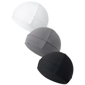 3 Pack Unisex Plain Color Multifunctional Skull Caps, Gifts for Boyfriend, Black Summer Sportive Beanie Fitted Hat Modern Cap for Men & Women, Stretchy Helmet Liner Hat, Biking Accessory for Back To School, Father's Day Gifts