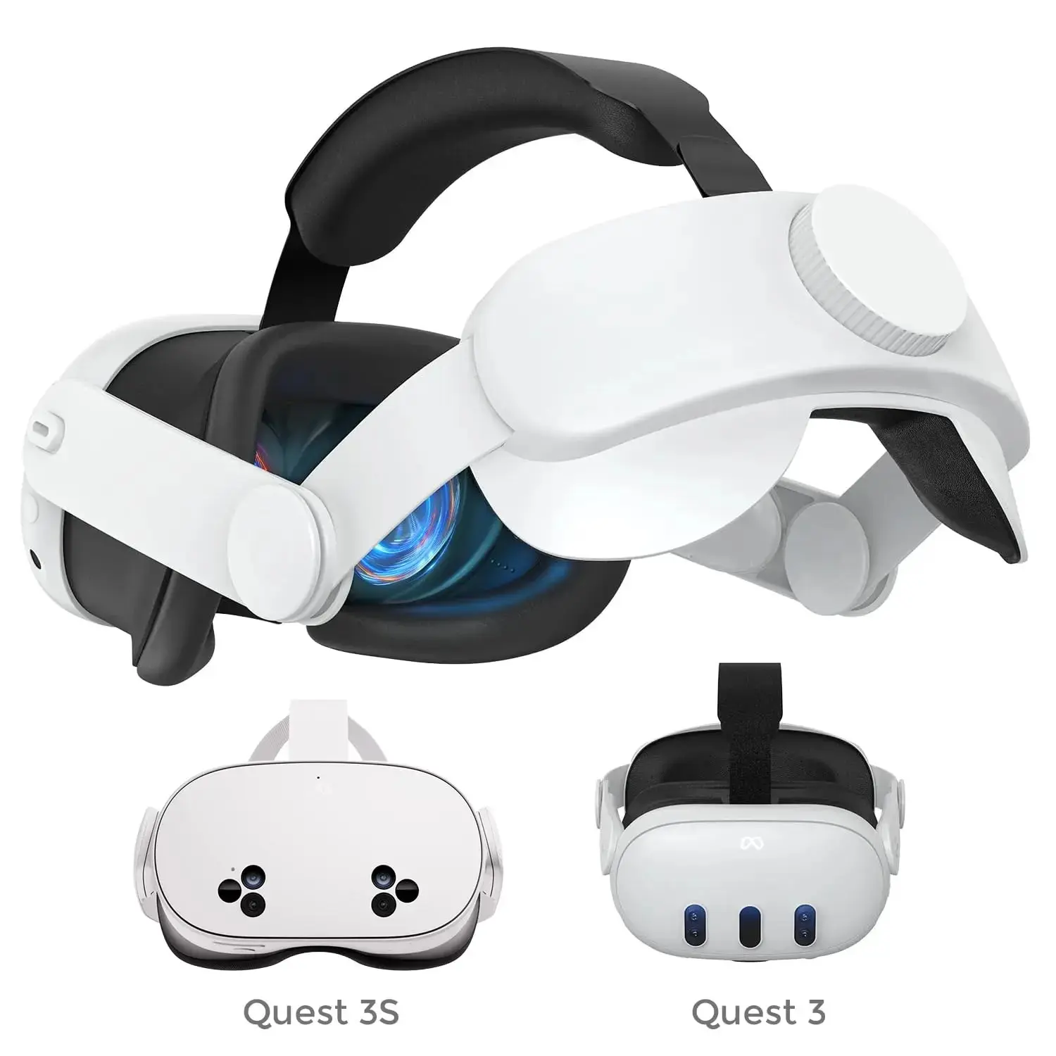 Meta Oculus Quest 3/3s Head Strap, Elite Replacement Band, Comfortable Adjustable VR Devices Accessory, Vr Accessories, Reduces Facial Pressure, Durable Design, VR Headset