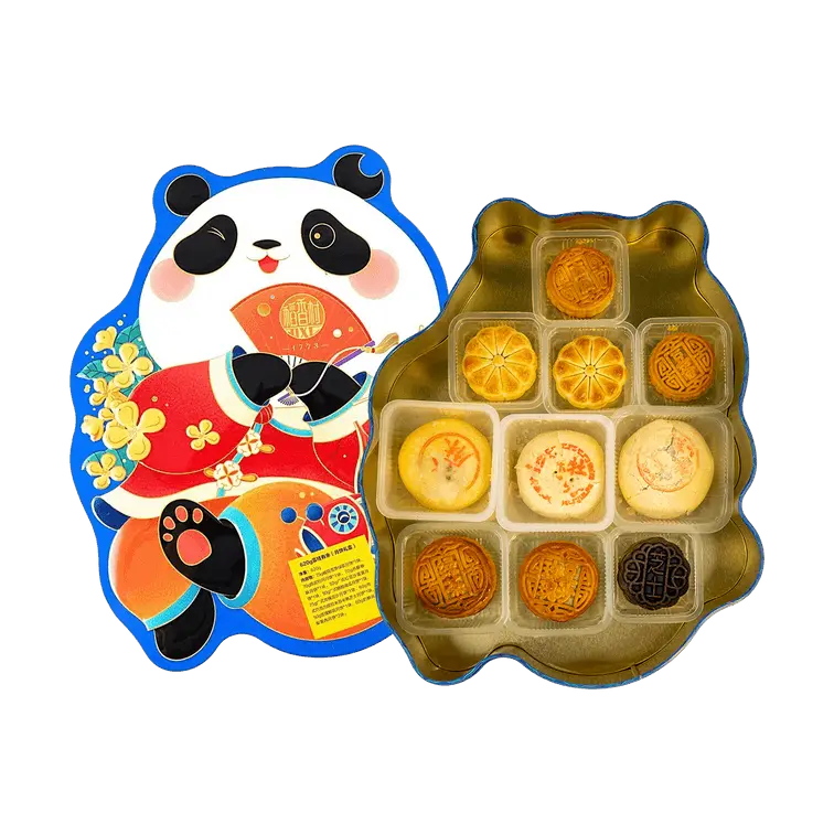 Daoxiangcun Panda Mooncake Gift Box – 9 Flavors, 10 Pieces, 21.9 oz Mid-Autumn Festival Assortment