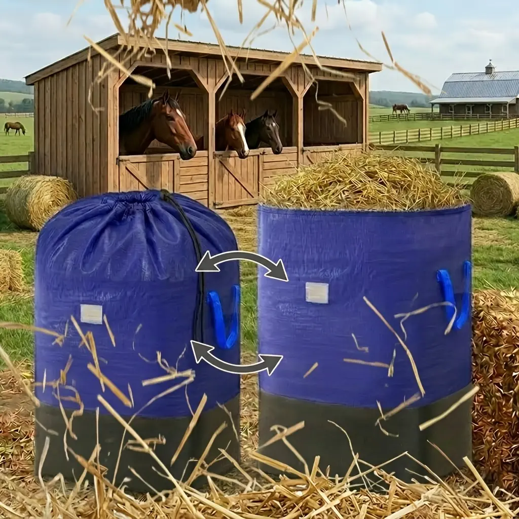 2pcs 210L Extra Large Hay Bag Feeder for Goats and Cattle, Durable Closure and Thick Handle, Ideal for Transporting and Storing Dry Grass, Horse Feed Bag