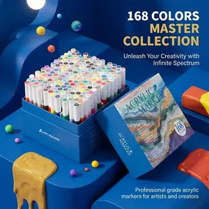 120/168 Colors Acrylic Marker Set Waterproof Fast-Drying Professional Draw DIY Art Crafts Ceramic Glass School Home Art Supplies