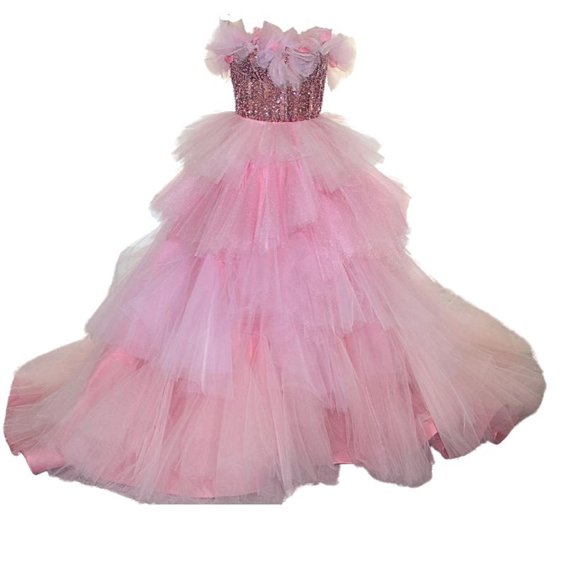 Laidiecloth/Pink Tulle Sweet heart Bodice Ballgown/Dress