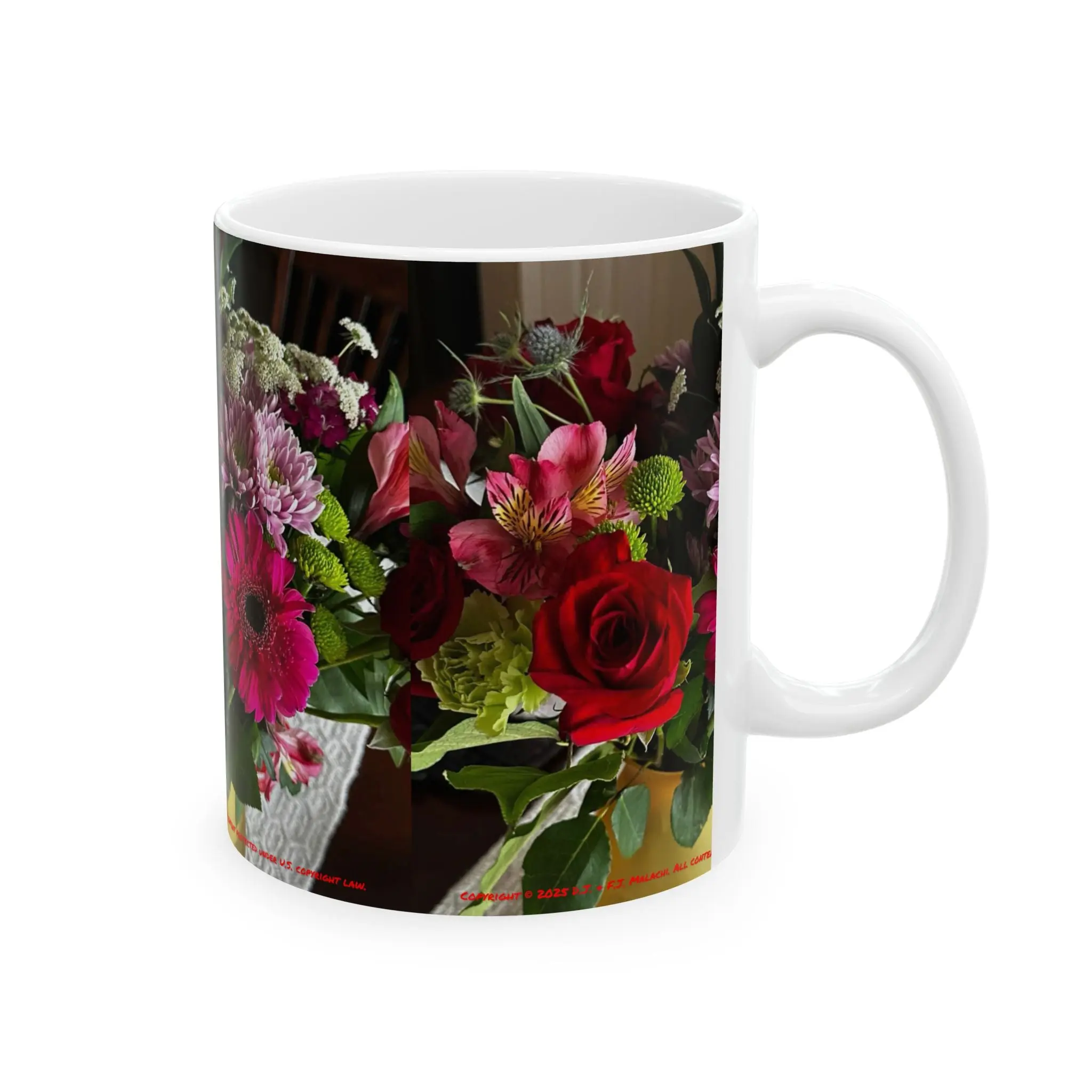 Red Roses Ceramic Coffee Mug