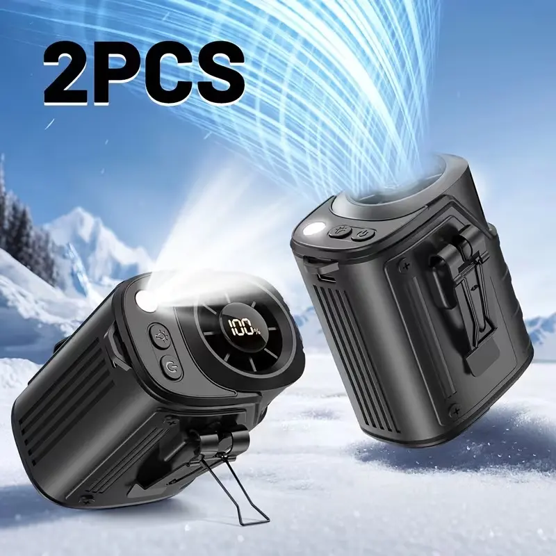 New Waist-mounted Fan - Superb Wind Power/ Outdoor Flashlight Function/ Outdoor Charger/ Neck-mounted Fan/ Waist-mounted Fan. Equipped with A Large-capacity Battery, Offering An Extremely Long Battery Life.
