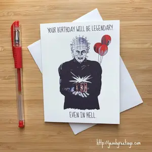 Creepy 'Your Birthday will be Legendary' Horror Birthday card, Classic Horror Movies, Halloween Birthday Party Gift, Birthday Card Friend