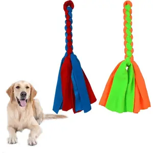 2 Pack Dog Fleece Rope Toy for Dog Chase and Tug Pet Interactive Cotton Chew Toy Dog Tether Lure Toy Dog Flirt Pole Replacement Toys to Outdoor Exercise & Training