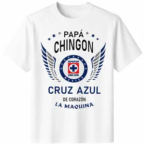 【Fathers day】Papa Chingon Cruz Azul Shirt for Men Women, Funny Mexican Dad Graphic Tee, Latino Father Gift T Shirt, Unisex Short Sleeve Casual Tee,Father's Day Gift T-Shirt