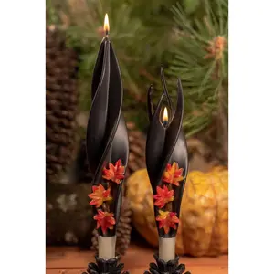 Black Maple Silhouette Beeswax Candles