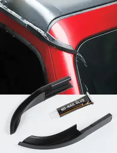 Upgraded Version Rain Gutter Extensions, Roof Hardtop ABS Rain Groove Diverter, Rainwater Deflector Compatible with 2018-2024 Jeep Wrangler JL 4xe & Gladiator JT, Exterior Accessories, Black