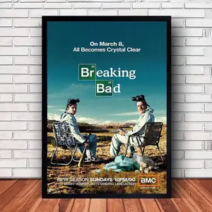 1PC Breaking Bad Classic TV Canvas Wall Art Printed Poster Movie Art Decoration Painting High Quality Living Room, Bedroom, Dormitory, Kitchen Wall Art, Ideal Gift For Movie Lovers, Wall Aesthetic Decoration Modern Home Decor Frameless