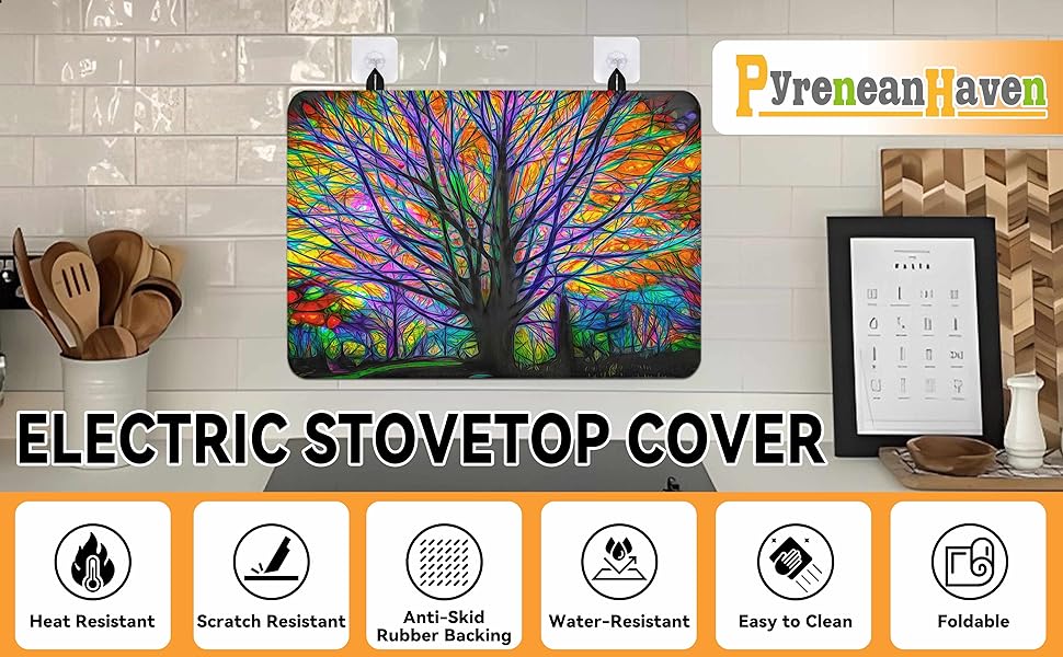 JOYFINITY Decorative Stove Top Covers for Electric Stove – Heat Resistant Glass Cooktop Protector Dish Drying Mat – Non-Slip Rubber Backing Washer Top Cover Waterproof Extra Counter Space (Tree 1) JOYFINITY Decorative Stove Top Covers for Electric Stove – Heat Resistant Glass Cooktop Protector Dish Drying Mat – Non-Slip Rubber Backing Washer Top Cover Waterproof Extra Counter Space (Tree 1)
