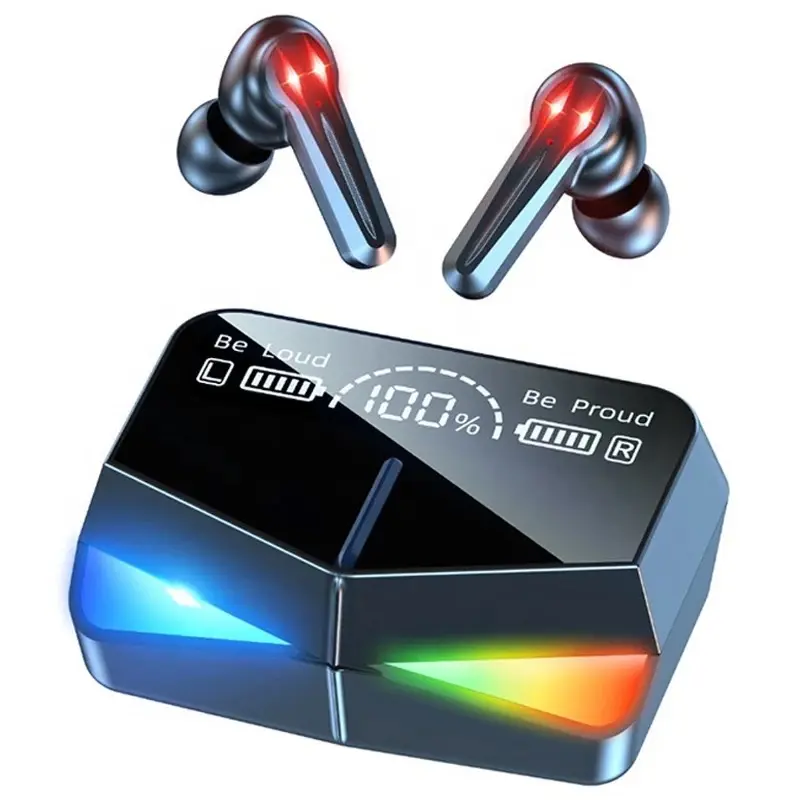 M28 Wireless Earbuds TWS Bluetooth 5.1 Earphones Touch Control Headphones Microphone Mirror Screen LED Display HD Sound & Stable Connection Audio Headset Electronic Noise Cancellation Devices Mobile Remote