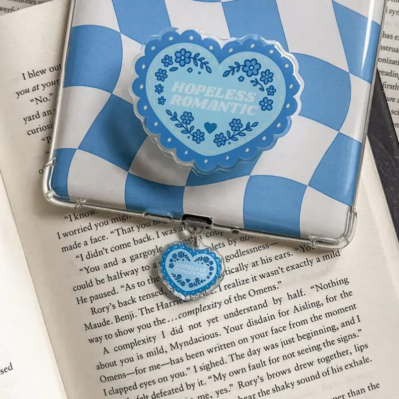 Hopeless Romantic E-Reader Charm | Blue Heart Dust Plug