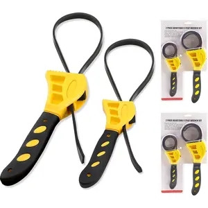 Strap Wrench, 4 Pcs Set Adjustable Rubber Straps with Anti-Slip Groove & Comfortable Grip for Multi-Purpose Use, Strap Wrench Plumbing Tools, Available in 2 Sizes (4’’ and 6’’)
