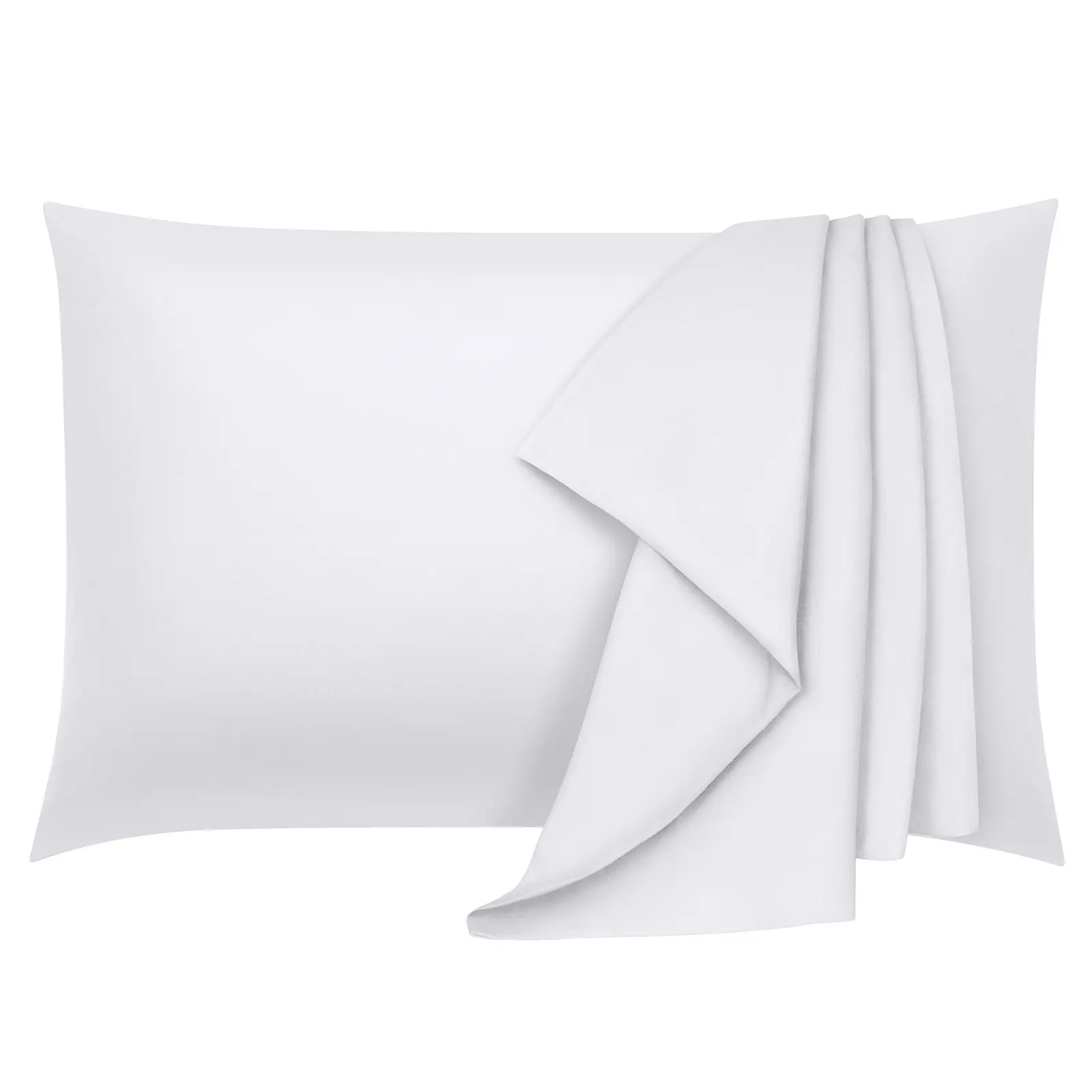 COOKEY Standard Pillowcases 2 Pack,Brushed Microfiber 20x26 inch Pillow Cover with Envelope Closure