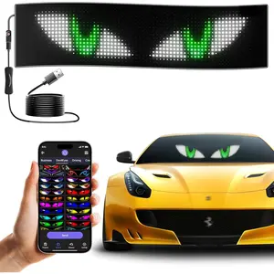 LED Sign for  Devil's Eyes Light for Windshield APP Control Scrolling Display Custom Sign DIY Programmable Flexible USB 5V LED Name Sign for Window Ads (19 * 5in)