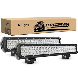 Nilight Light Bar 2PCS 20 Inch 126W LED Lights Spot Flood Combo Led Off Road Driving Lights Led Fog Lights Jeep Lights Boat Lighting LED Work Light, High Power