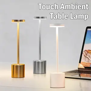 Battery LED Rechargeable Wireless Desk Lamp,Wireless Touch Lamp,3-Color Adjustable Lighting,USB Rechargeable Reading Lamp,for Bedroom, Hotel, Desk, Or Cafe