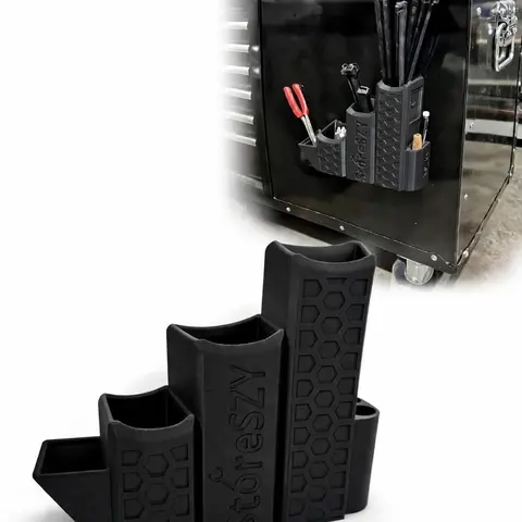 ZipStation Pro Zip Tie Organizer – 3 Tier Holder with Cutter Slot & Pen Storage – Magnetic Toolbox Organizer
