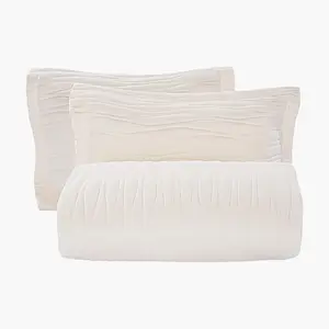 【Summervibes】VEVOR King Quilt Set, 3-Piece Lightweight Comforter, Microfiber King Size Bedding Set, Beige Bedspreads with 1 Quilt and 2 Pillow Shams, Lightweight Bedspread Coverlet Bedding Set, for All Season