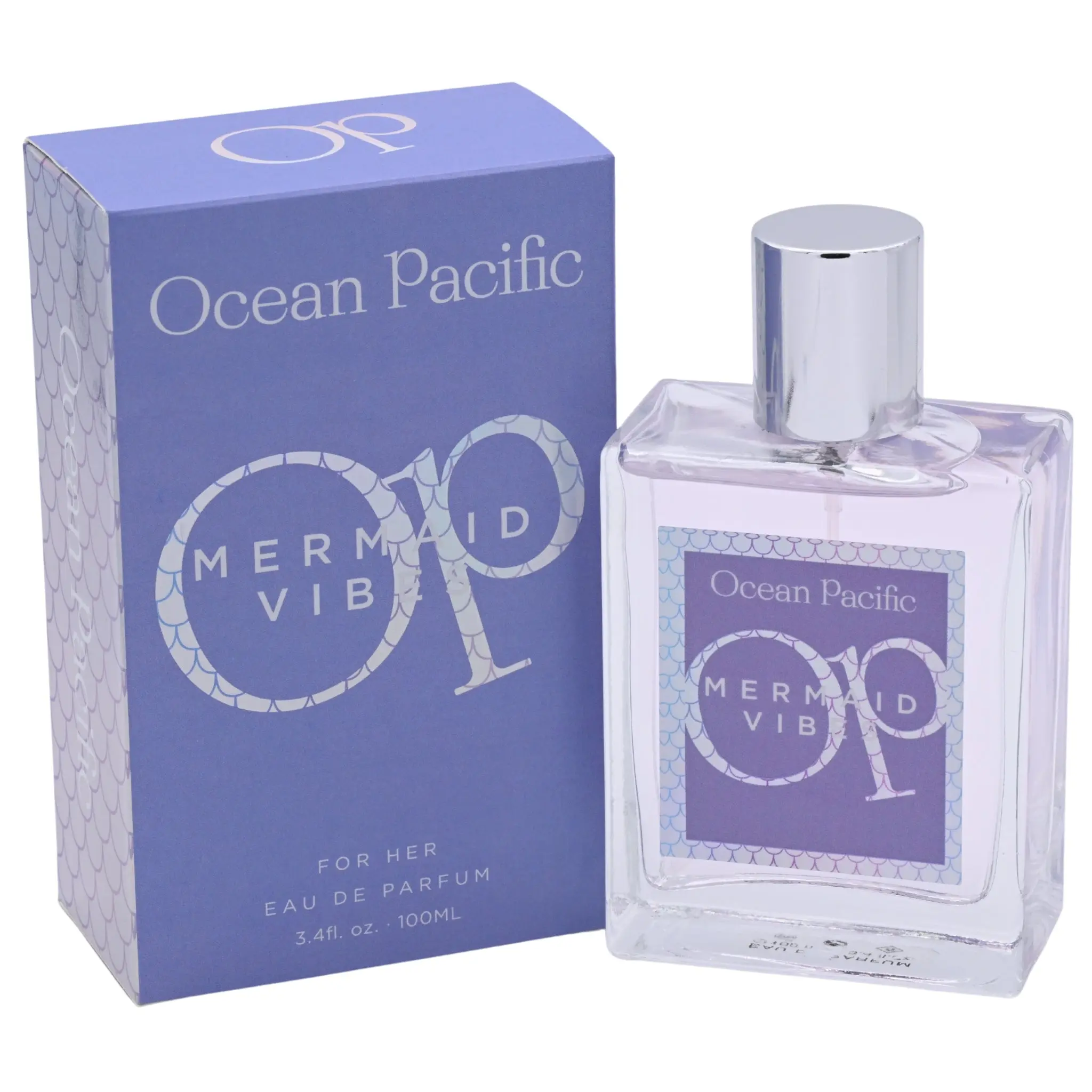 Ocean Pacific Op Mermaid Vibes Aquatic EDP Women's Perfume - 3.4 oz, New Box, Fruit-Scented, Floral, Aqua, Flower-Infused Enchanting Scent, Fruit-Scented Women's Fragrance, Aqua Women's Fragrance
