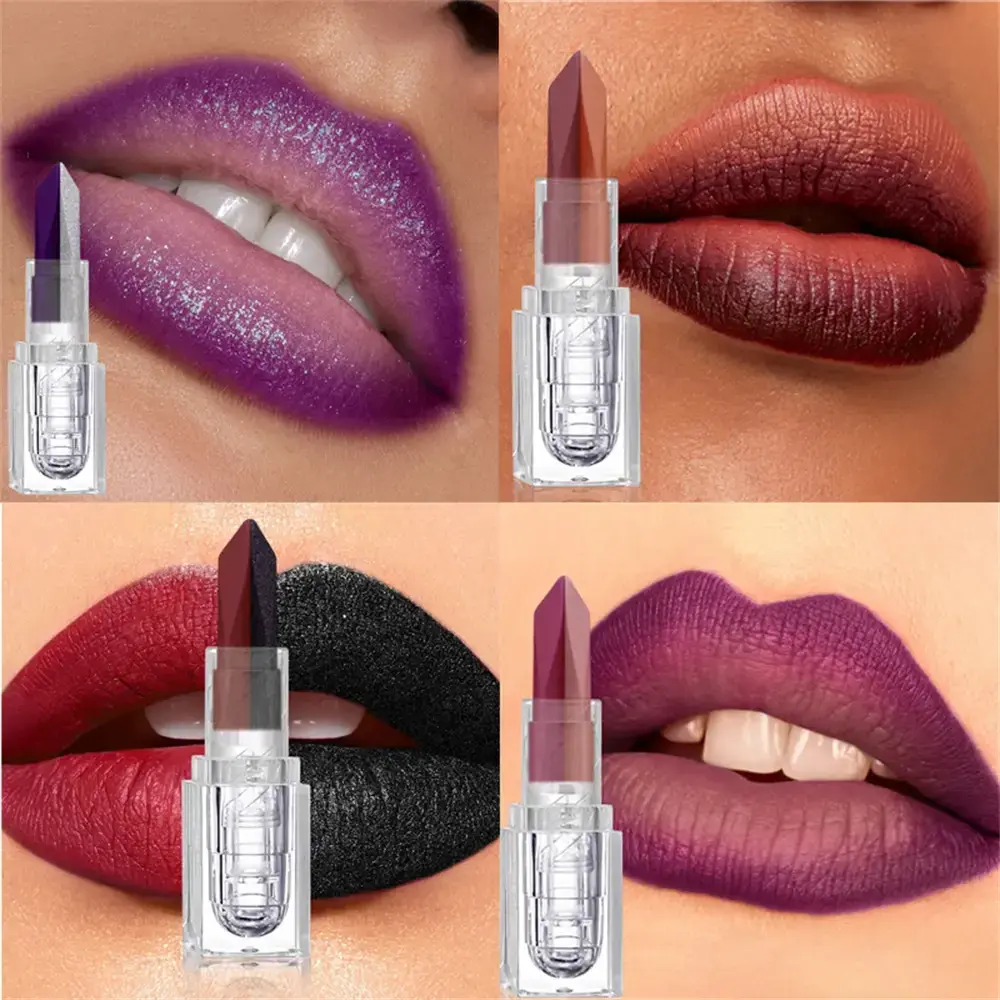 Orange Lipstick Lip Glaze Silky Smooth Matte Lip Gloss Carrot Bright Color Lasting Lip Stick Sexy Women Cosmetics Makeup Product