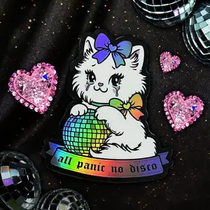 All Panic No Disco Sassy Kitty Cat Holographic Sticker by Moonstruck Crystals
