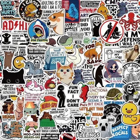 STARPOW 135PCS Meme-Worthy Sarcasm Stickers Box - Durable Vinyl, Waterproof, 135 Unique Designs, Includes Sticker, Scrapbook Accessories for Adults, Personalize Laptop, Water Bottle