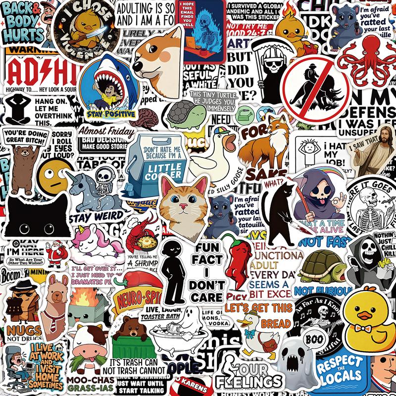 135PCS Funny Stickers for Adults Waterproof Vinyl Sarcastic Meme Decals for Laptop Water Bottle Hard Hats  Kindle Journal Scrapbook Bumper Skateboard Luggage No Repeats