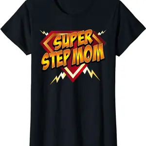 Womens Super Step Mom Superhero Mommy Comic Book Mother's Day T-shirt