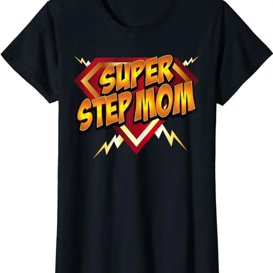 Womens Super Step Mom Superhero Mommy Comic Book Mother's Day T-shirt