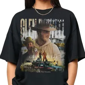 Glen Powell Shirt, Twisters With Glen Powell Retro Movie Poster Vintage Unisex T-Shirt