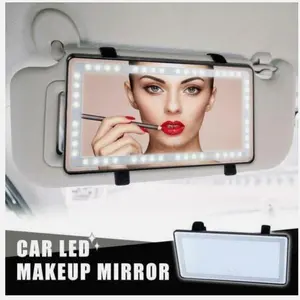 Car Mirror LED Makeup Mirror Touch Smart Three-Color Light HD Car Makeup Mirror Sun Visor Rearview Car Mirror