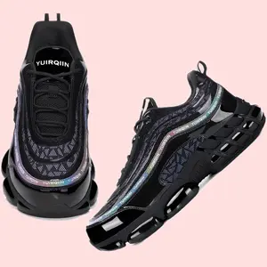 Women's Steel Toe Shoes, Fashion Street Style Gradient Color Breathable Casual Work Shoes, Comfortable and Non-Slip Wearable Lace-up Outdoor Activities Sneaker Footwear Closed