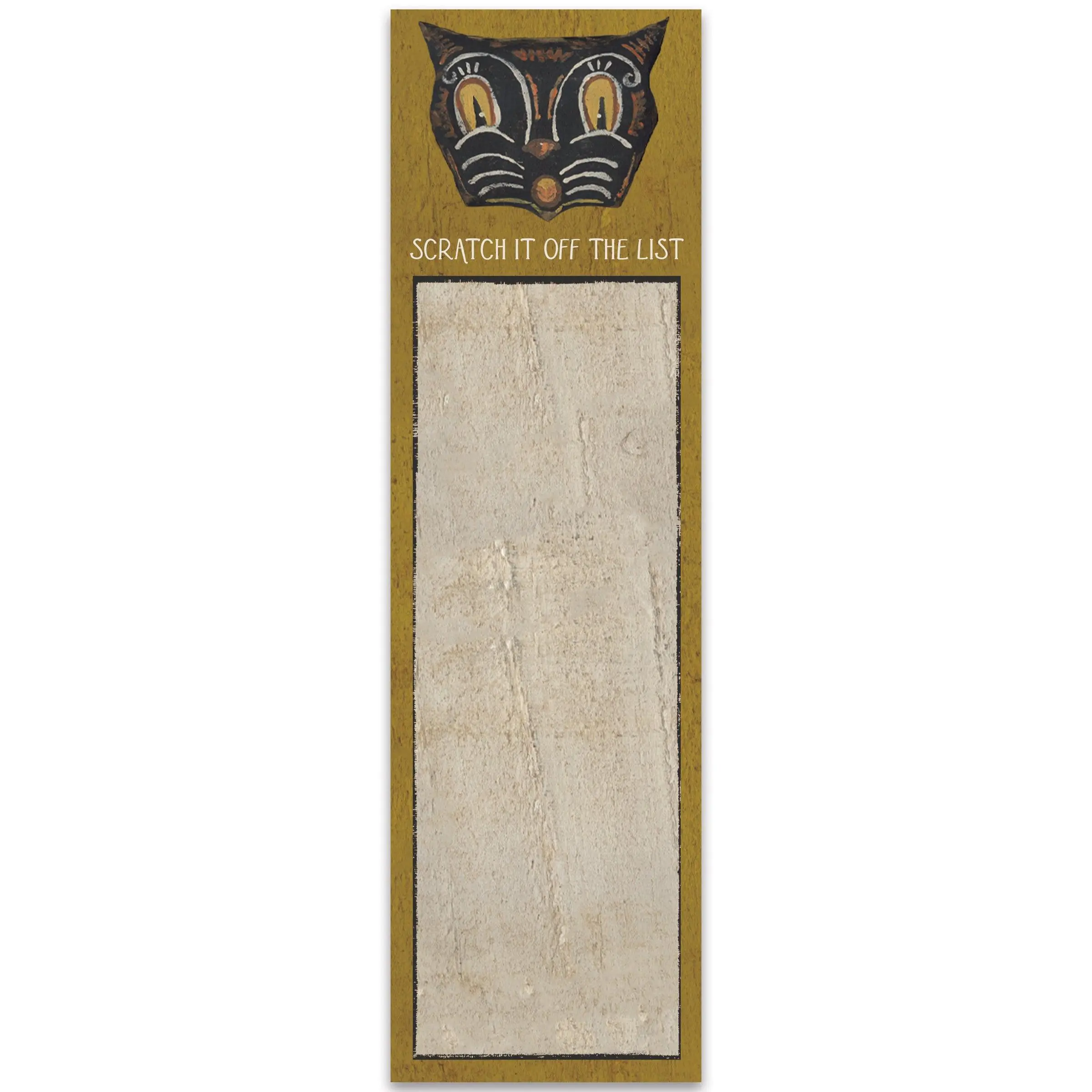 Vintage Tattoo Art "Scratch It Off The List" Magnetic List Pad | Cat Face Notepad