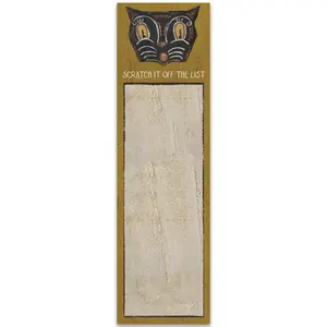 Vintage Tattoo Art "Scratch It Off The List" Magnetic List Pad | Cat Face Notepad