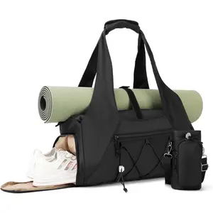 Yoga Mat Bag with Shoe Compartment & Wet Pocket, Sport Yoga Gym Bag, Carryall Yoga Tote Bag for Women, Yoga Equipment