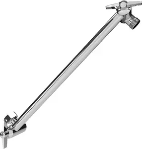 Sparkpod 11" Solid Brass Shower Head Extension Arm - Flexible Height & Angle Adjustable Shower Arm Extension for Rain Showerheads with Sturdy Lock - Universal Pipe Connection (Luxury Polished Chrome) Spark Pod LLC