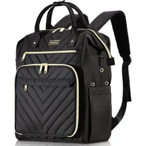Knitting Bag Backpack Yarn Organizer with USB Charging Port Quilted Backpack for Women Gifts for Crocheters Large Travel Crochet Bag Totes for Crochet Hooks Knitting Needles Yarn Supplies Black