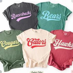 Comfort Colors Custom School Mascot T-Shirt, Custom Name Gifts For Back To School, Custom Sports Tee, Team Mascot Shirt, School Logo Tee J