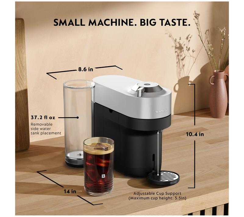 Nespresso Vertuo Pop+ Deluxe Coffee and Espresso Maker with Voucher for 50 Capsules