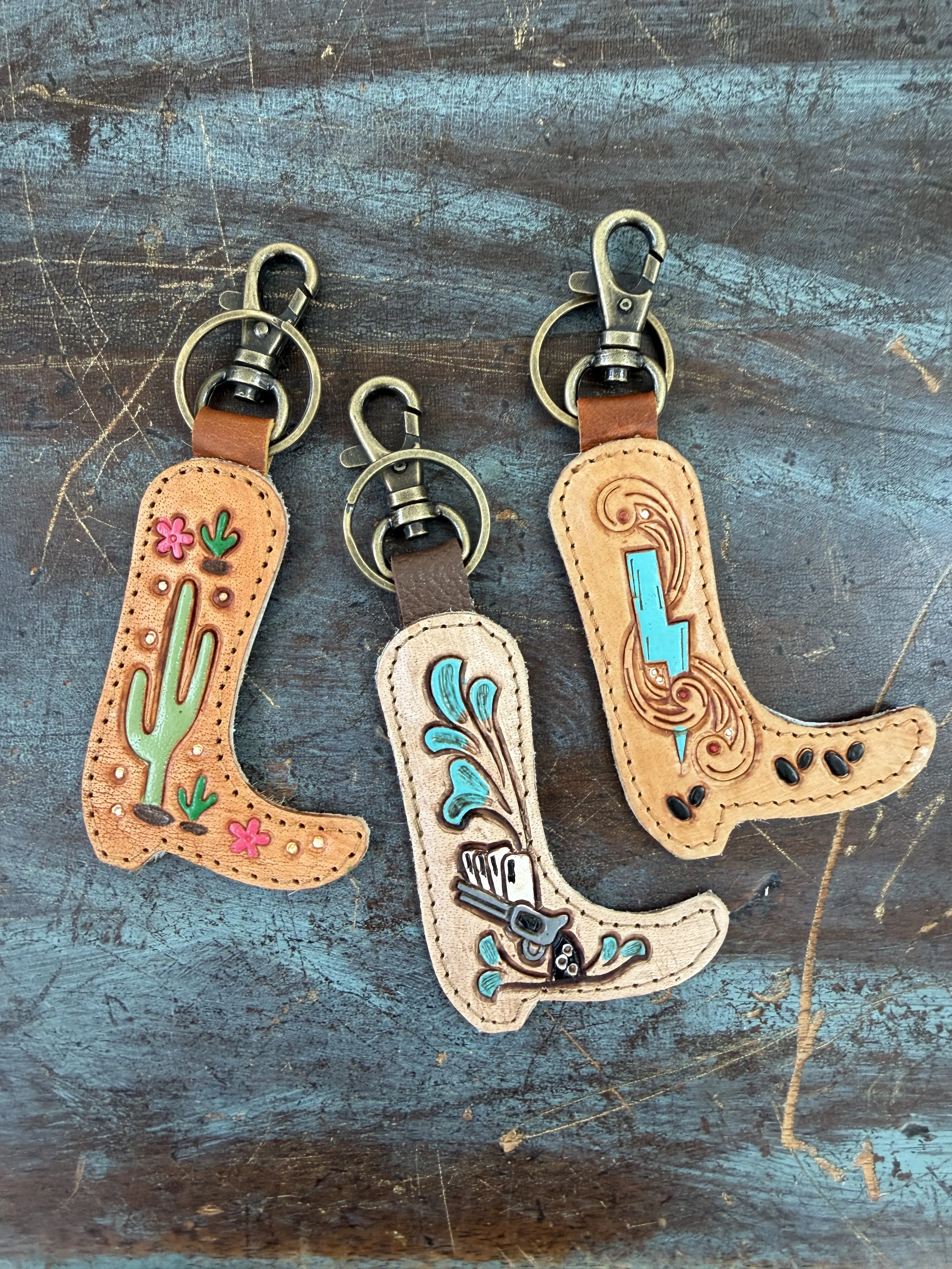 Western Leather Keychain