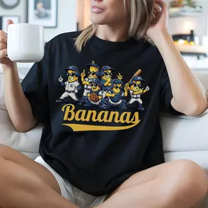 Banana Baseball Team Shirt, Funny Mascot Squad Tee, Comfort Colors Game Day T-Shirt, Softball Mom Gift, Banana Fan Unisex Top
