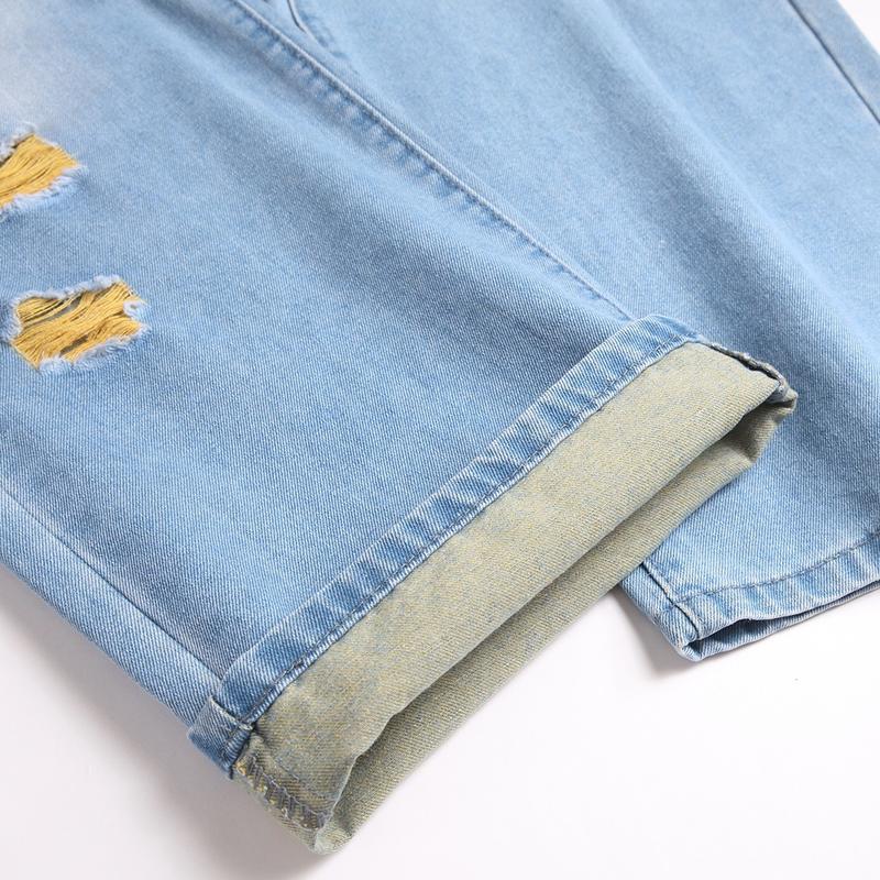 【tiktok shop deals】JUNBAOSS Women's Baggy Ripped Jeans Y2K Casual Vintage Grey Wide Leg Skater Denim Pants Loose Fit Long Trousers 2000s Streetwear High Waisted Steampunk Yellow Patched Trendy Bottoms Wideleg  Womenswear Hipster Fashion fall outfits