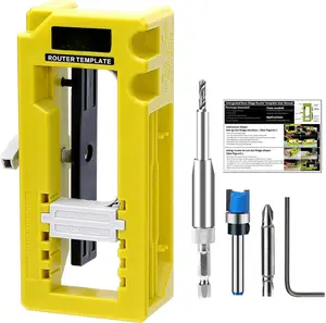 Door Hinge Jig, Door Hinge Mortiser for Router, Length 3 to 5 and Thickness 1/4 or 5/8 Hinges (Green)