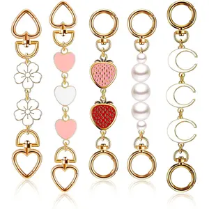 5 count Purse Strap Extender Golden Bag Extender Chain Metal Bag Replacement Handbag Chain Purse Making Supplies(Classic)